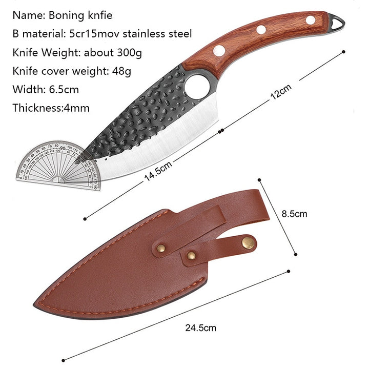 Stainless Steel Kitchen Boning Knife Fishing Knife Meat Cleaver Handmade Forged Chef Outdoor Cooking Cutter Butcher Knife Tool - Grow Nature